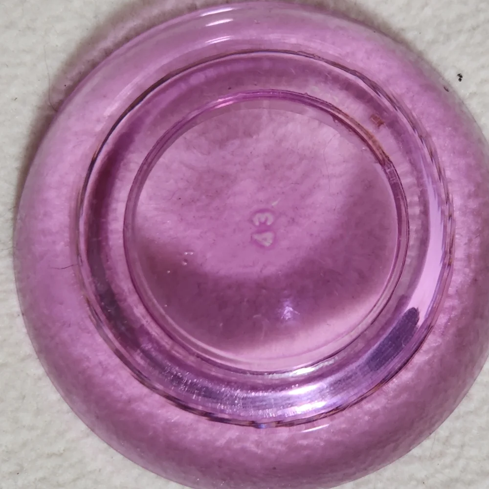 2 Glass Tea Light Candle Holders Cranberry & Purple